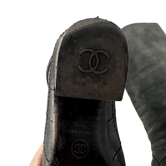 ✨ Chanel Quilted Leather Riding Boots – Size 38.5 (US 8) - Picture 15 of 17
